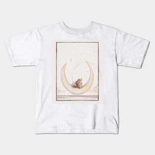 Tarot Card Art- Moon Phase- Fawn on Moon- Witchy Art Kids T-Shirt